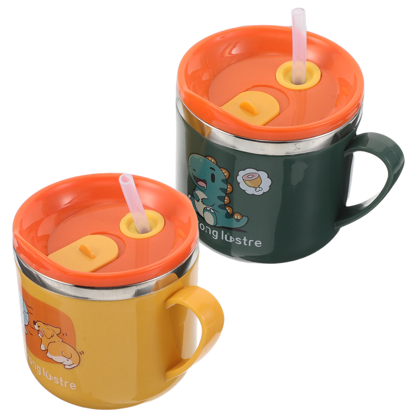 Stainless Steel Straw - 2Pcs Children's Straw Cups Stainless Steel