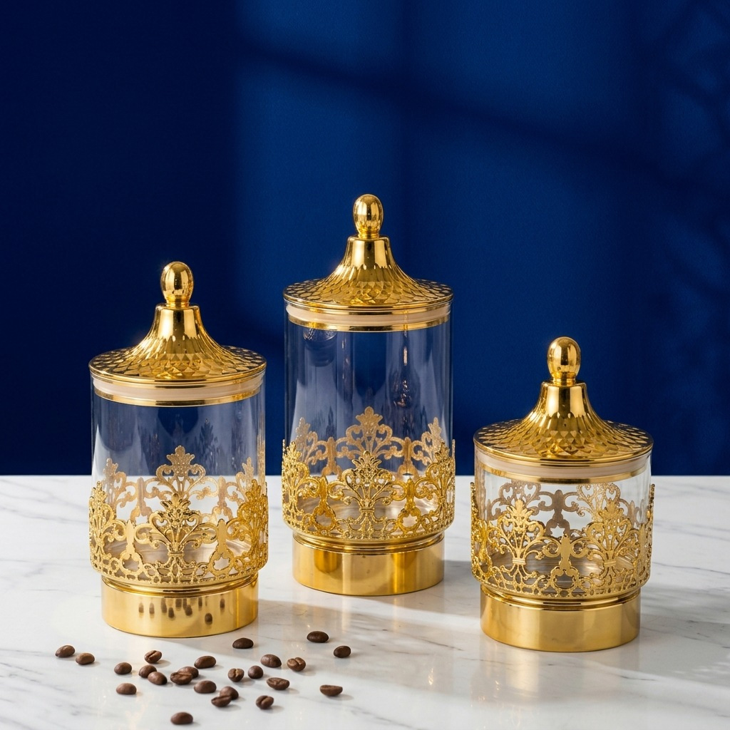 Sustainable Living Products - European Transparent Gold-plated Rotating Sealed Cans