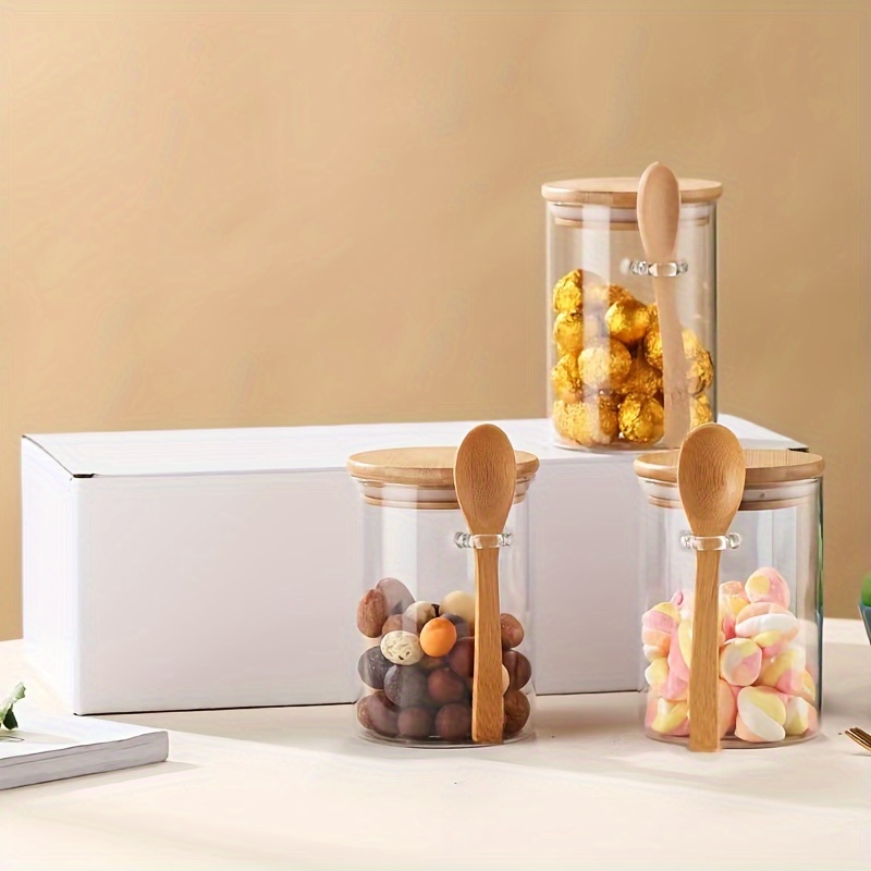 Bamboo Cutlery Travel - 280ml Candy Jar, Biscuit Jar, Glass