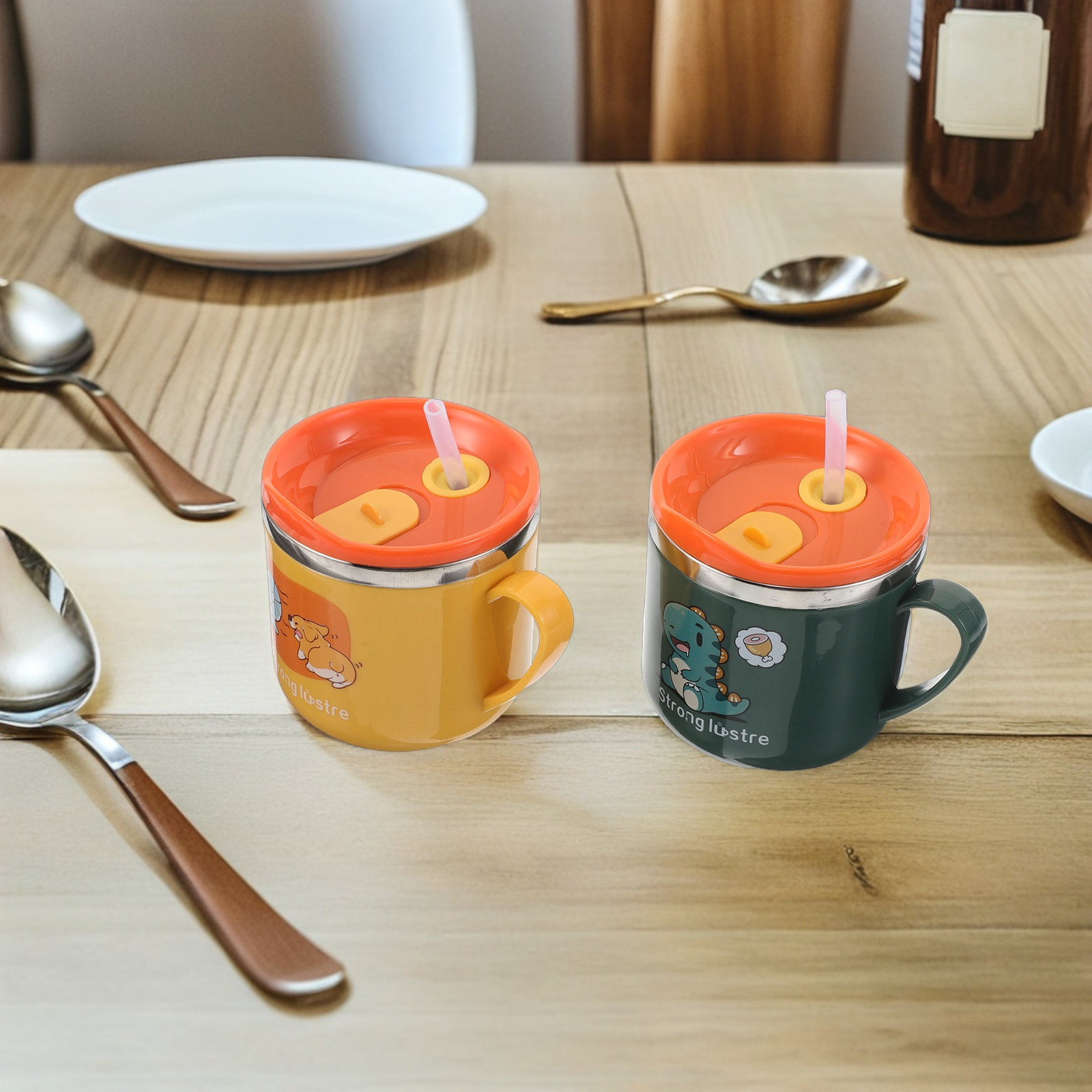 2Pcs Children's Straw Cups Sta - огляд і ціна Stainless Steel Straw