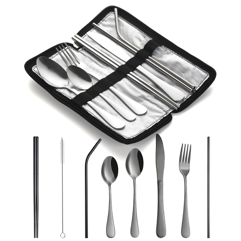New 10pcs Portable Utensils Tr - огляд і ціна Bamboo Cutlery Travel