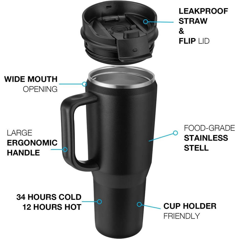 40 oz Insulated Travel Mug wit - огляд і ціна Stainless Steel Straw
