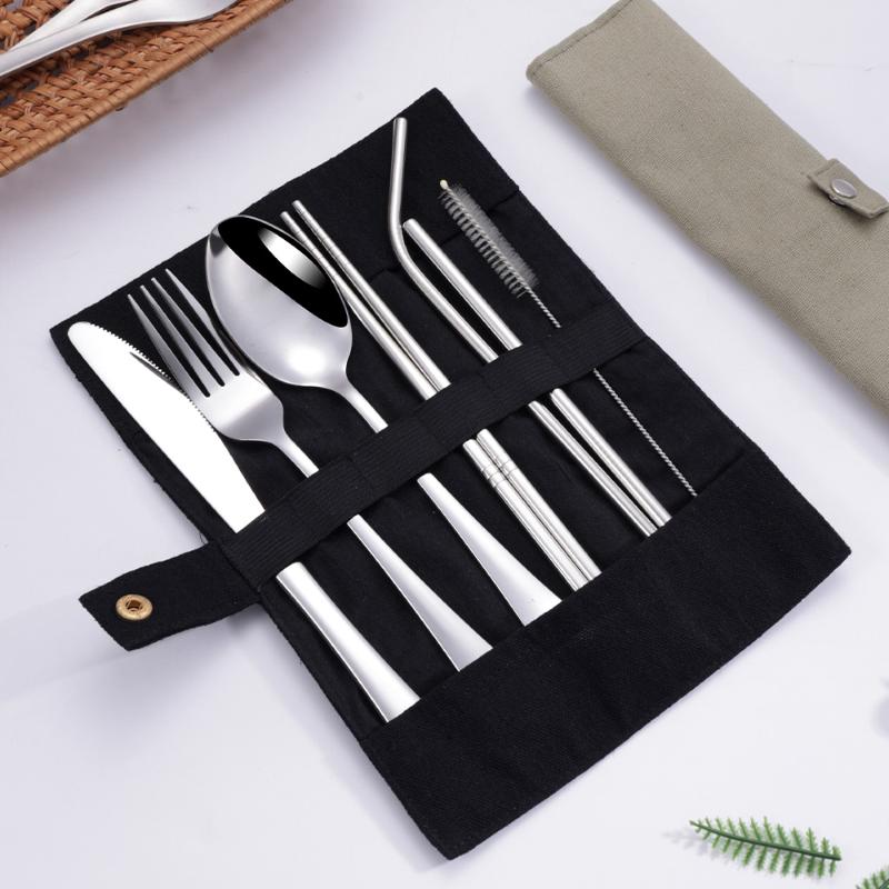 8Pcs/Set Tableware Travel Cutl - огляд і ціна Stainless Steel Straw